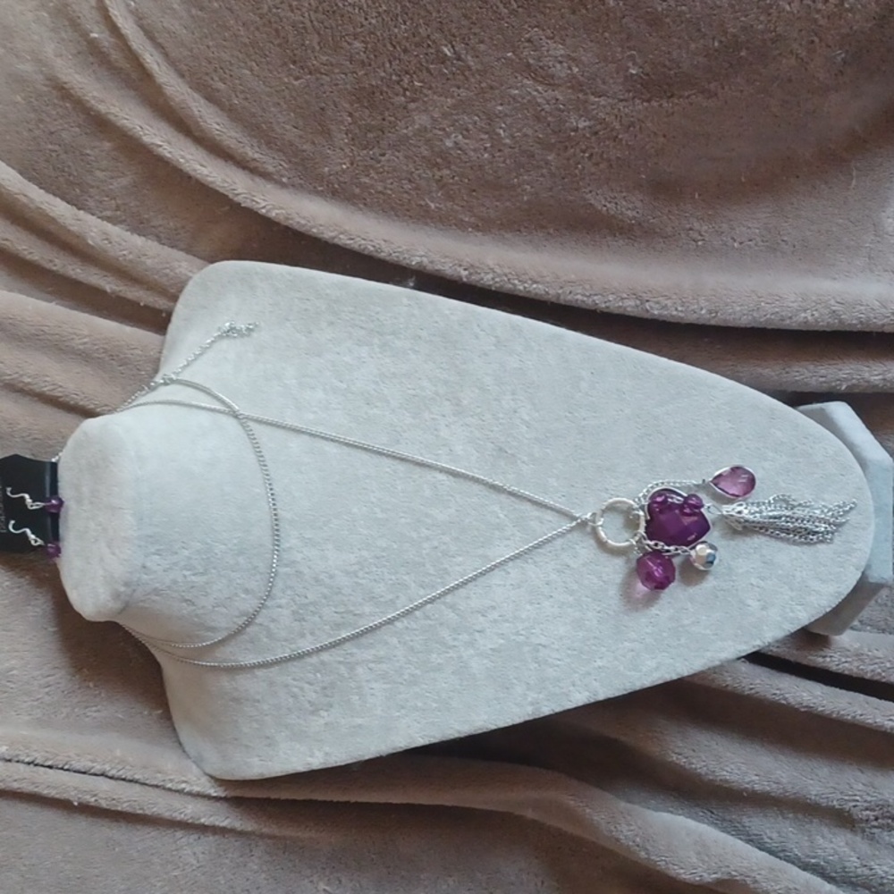 2 purple necklace and earrings sets paparazzi